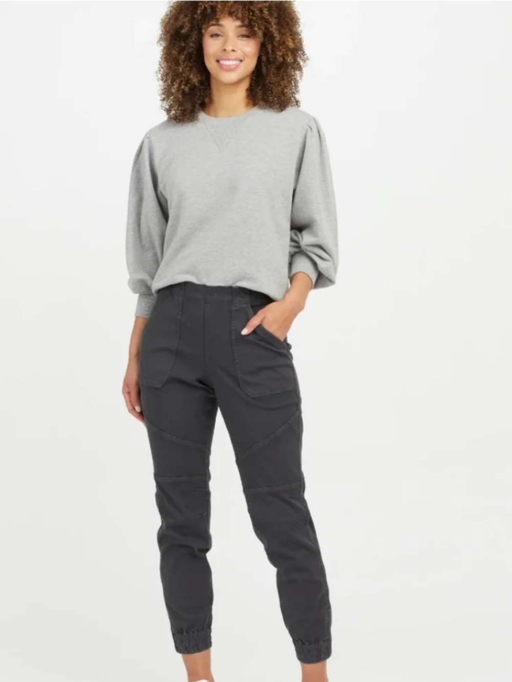 SPANX Stretch Twill Grey Cargo Jogger Medium